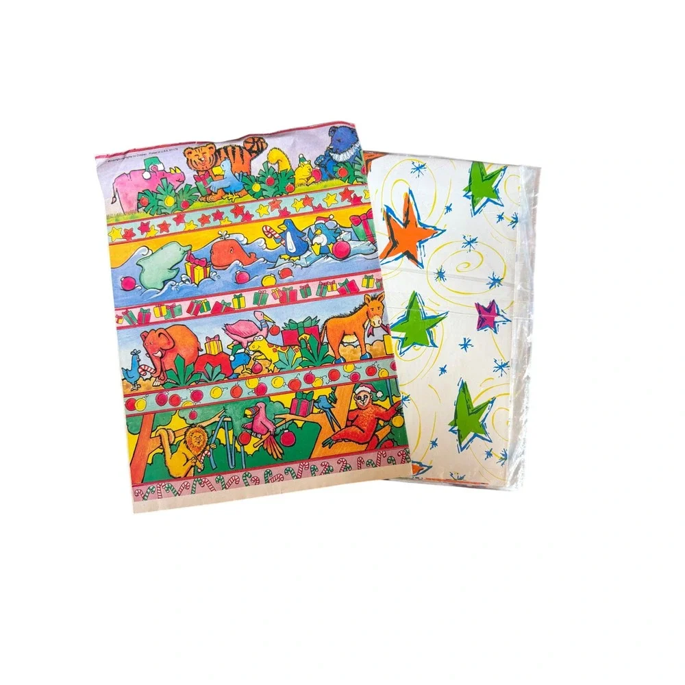 Vintage Highlights for Children Christmas Gift Wrap & American‎ Greetings Stars